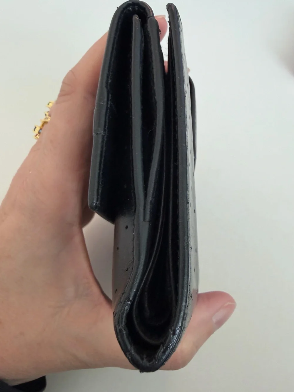 Vintage Y2K Gucci Black Leather Wallet with Silver Double G Logo